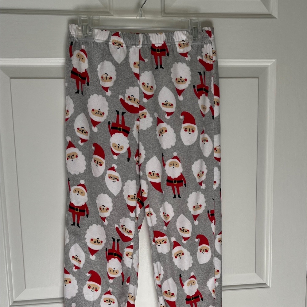 Carter's Santa Print Kids Pajama Bottoms - Gray and Red